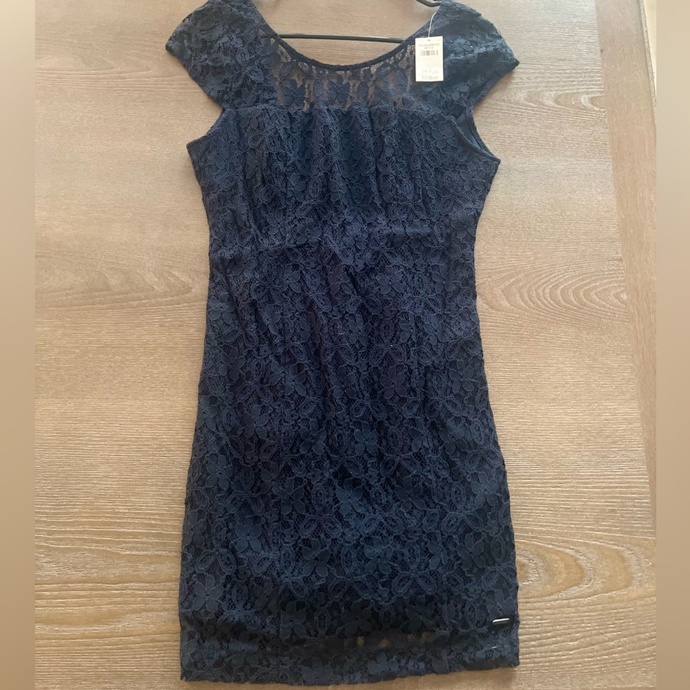 New with tags Hollister Navy Lace Mini Dress